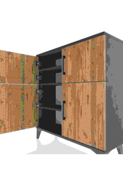 Arges Şifonyer 3 Raflı 4 Kapaklı 88x30x96 - S04M071V6A
