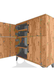 Arges Şifonyer 3 Raflı 4 Kapaklı 88x30x96 - S04M071V9A