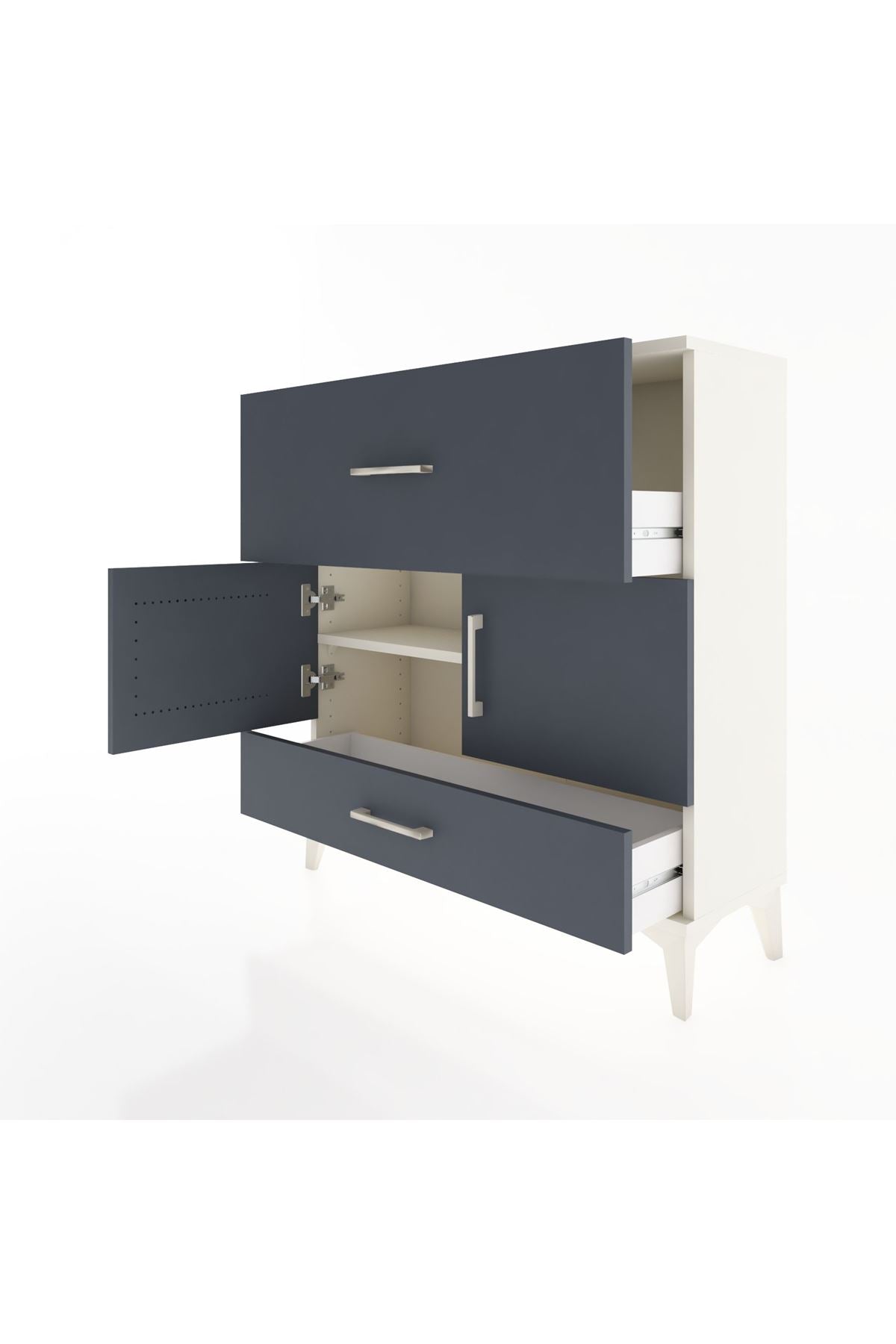 Arges Şifonyer 2 Raflı 2 Çekmeceli 2 Kapaklı 88x30x96 - S04M049V2A