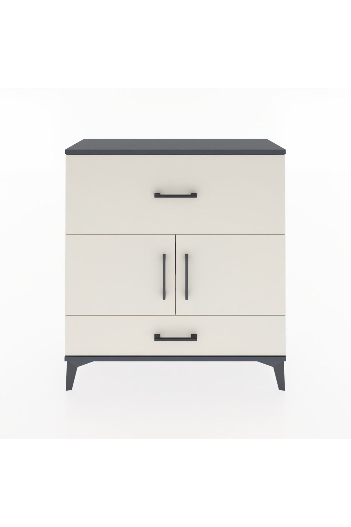 Arges Şifonyer 2 Raflı 2 Çekmeceli 2 Kapaklı 88x30x96 - S04M049V4A