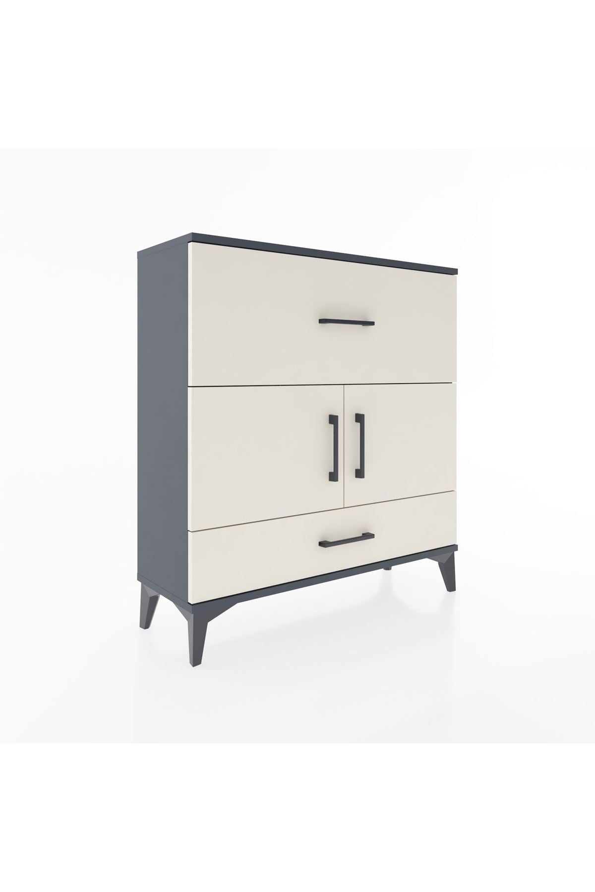 Arges Şifonyer 2 Raflı 2 Çekmeceli 2 Kapaklı 88x30x96 - S04M049V4A
