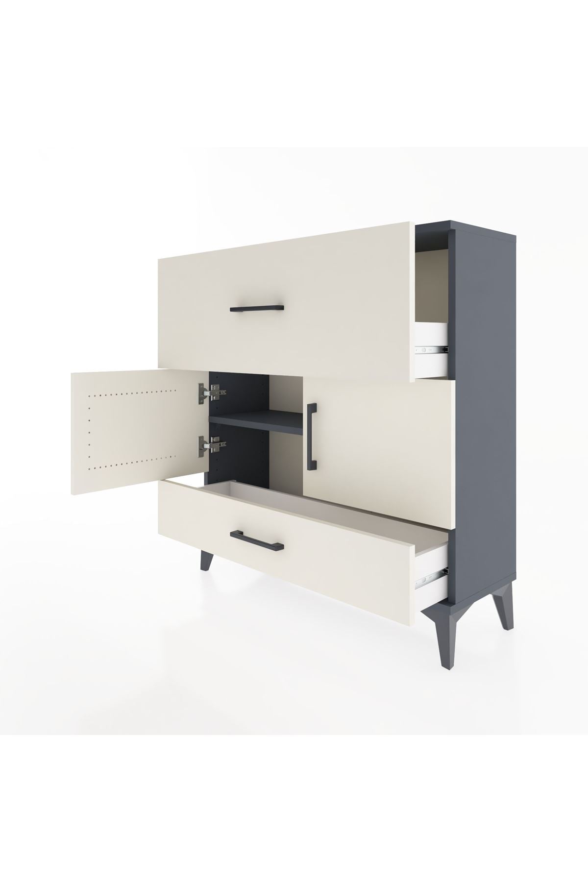 Arges Şifonyer 2 Raflı 2 Çekmeceli 2 Kapaklı 88x30x96 - S04M049V4A