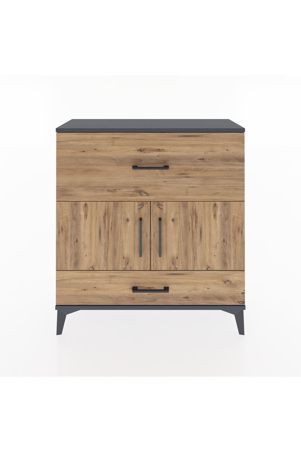 Arges Şifonyer 2 Raflı 2 Çekmeceli 2 Kapaklı 88x30x96 - S04M049V6A