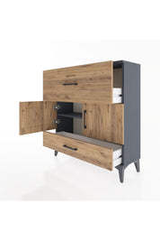 Arges Şifonyer 2 Raflı 2 Çekmeceli 2 Kapaklı 88x30x96 - S04M049V6A