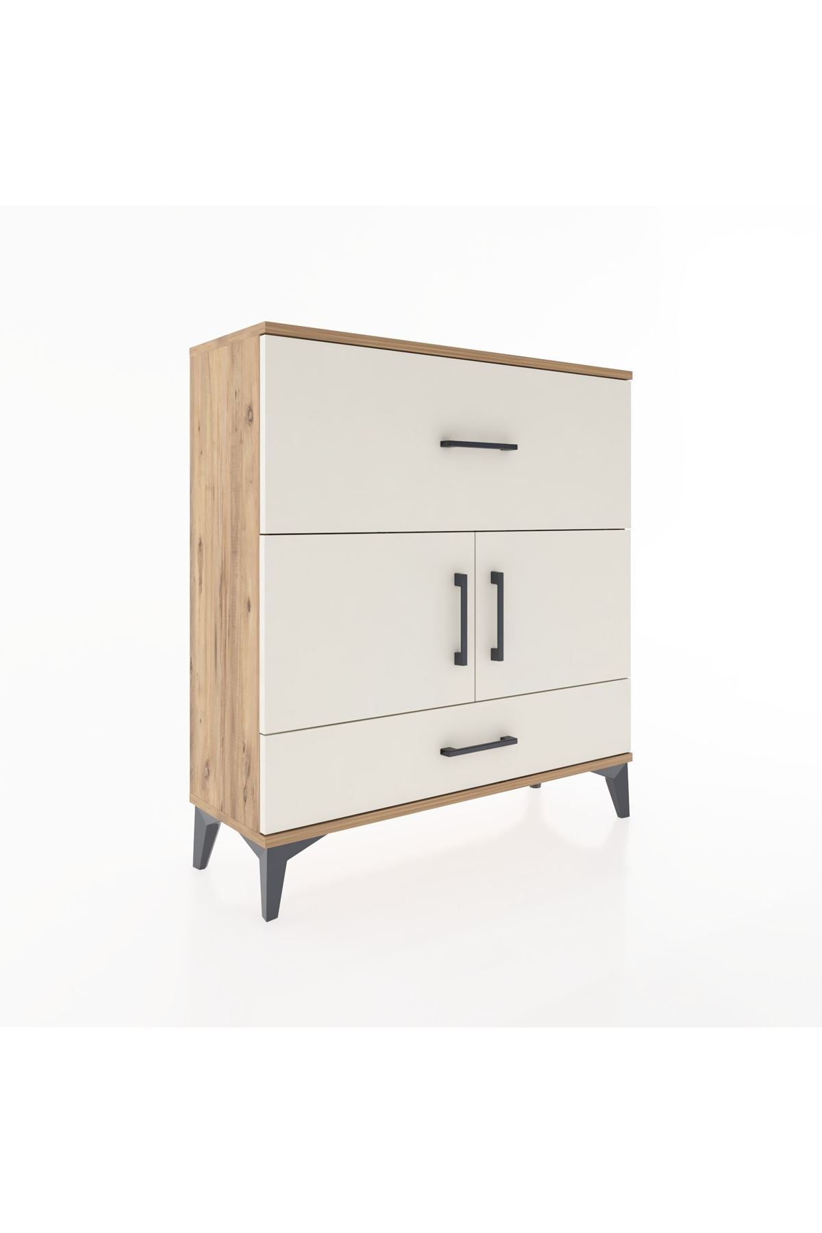 Arges Şifonyer 2 Raflı 2 Çekmeceli 2 Kapaklı 88x30x96 - S04M049V7A