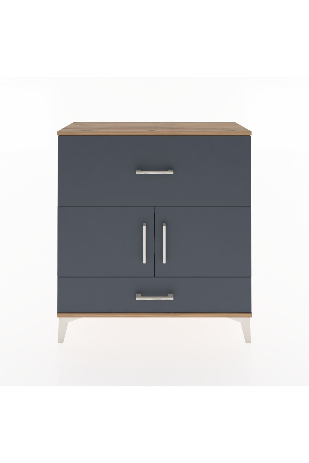 Arges Şifonyer 2 Raflı 2 Çekmeceli 2 Kapaklı 88x30x96 - S04M049V8A