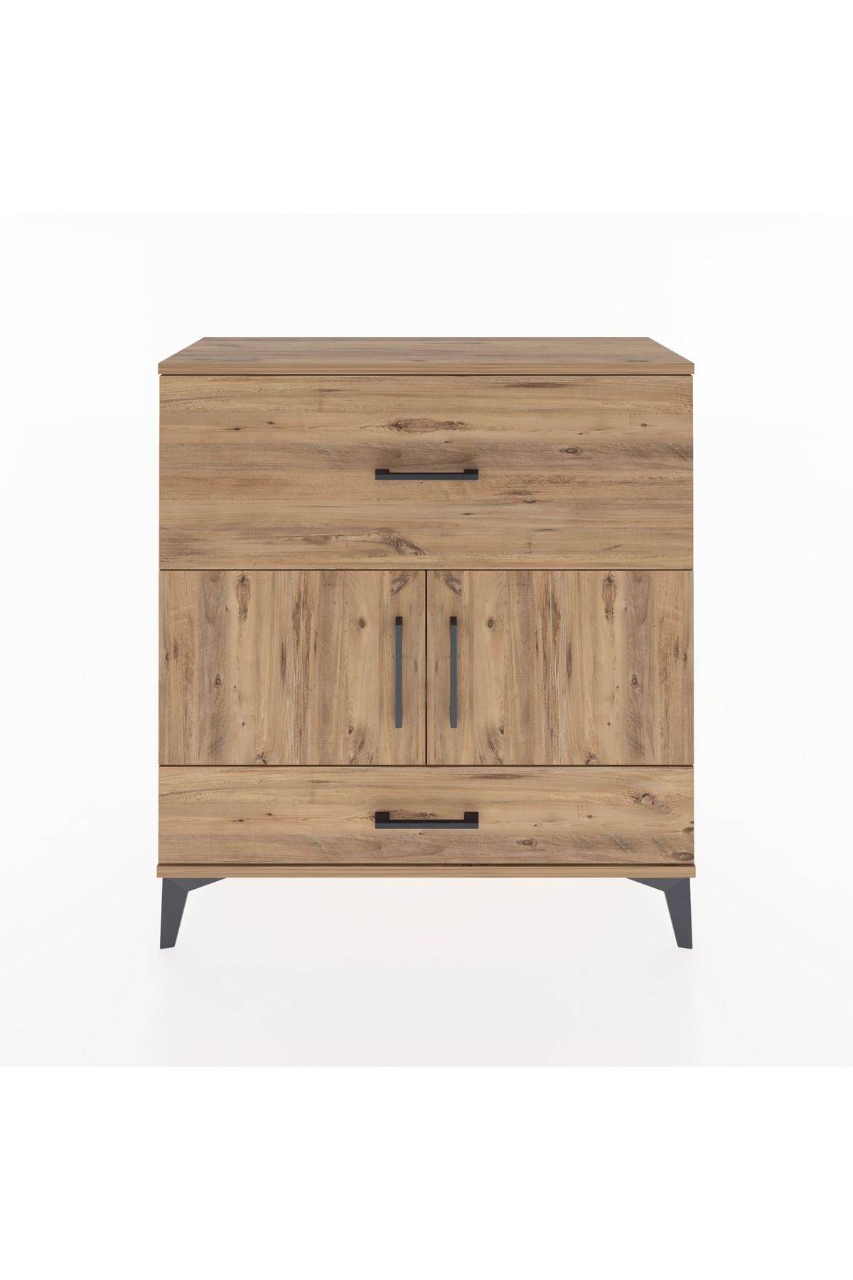 Arges Şifonyer 2 Raflı 2 Çekmeceli 2 Kapaklı 88x30x96 - S04M049V9A