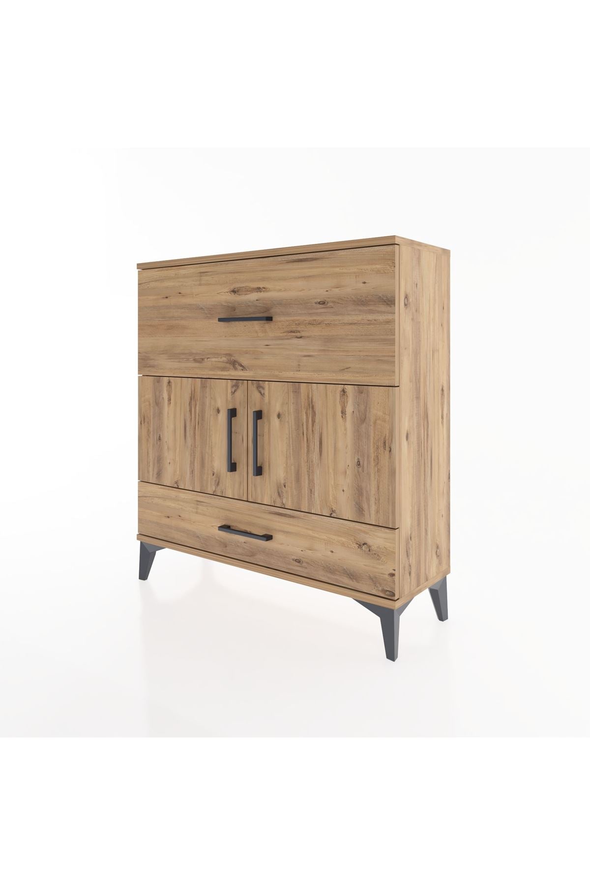 Arges Şifonyer 2 Raflı 2 Çekmeceli 2 Kapaklı 88x30x96 - S04M049V9A