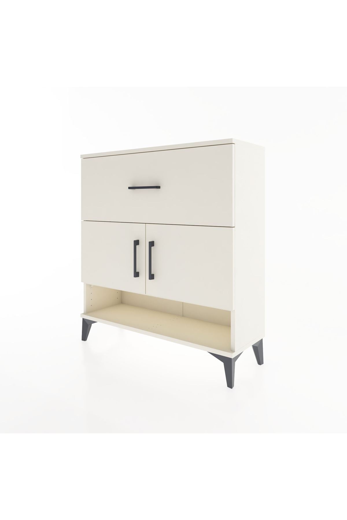 Arges Şifonyer 2 Raflı Tek Çekmeceli 2 Kapaklı 88x30x96 - S04M050V1A