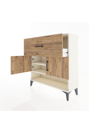 Arges Şifonyer 2 Raflı Tek Çekmeceli 2 Kapaklı 88x30x96 - S04M050V3A