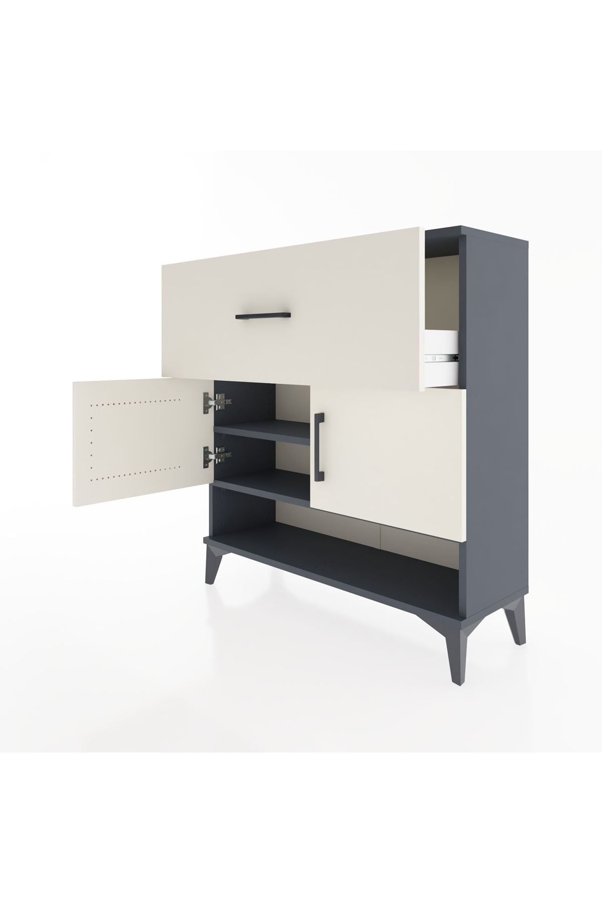 Arges Şifonyer 2 Raflı Tek Çekmeceli 2 Kapaklı 88x30x96 - S04M050V4A