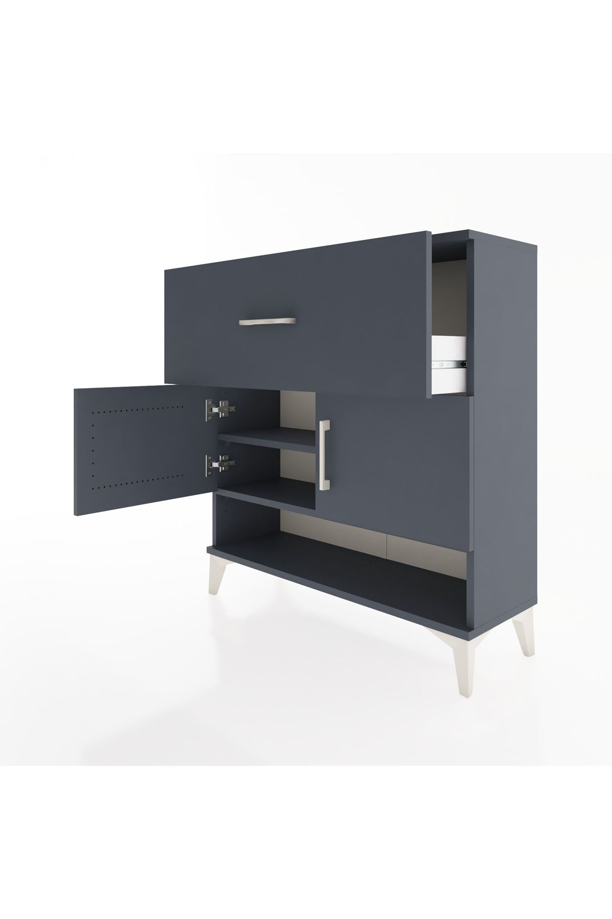Arges Şifonyer 2 Raflı Tek Çekmeceli 2 Kapaklı 88x30x96 - S04M050V5A