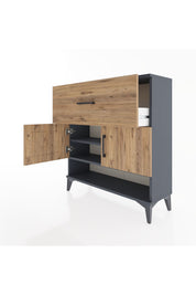 Arges Şifonyer 2 Raflı Tek Çekmeceli 2 Kapaklı 88x30x96 - S04M050V6A