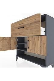 Arges Şifonyer 2 Raflı Tek Çekmeceli 2 Kapaklı 88x30x96 - S04M050V6A