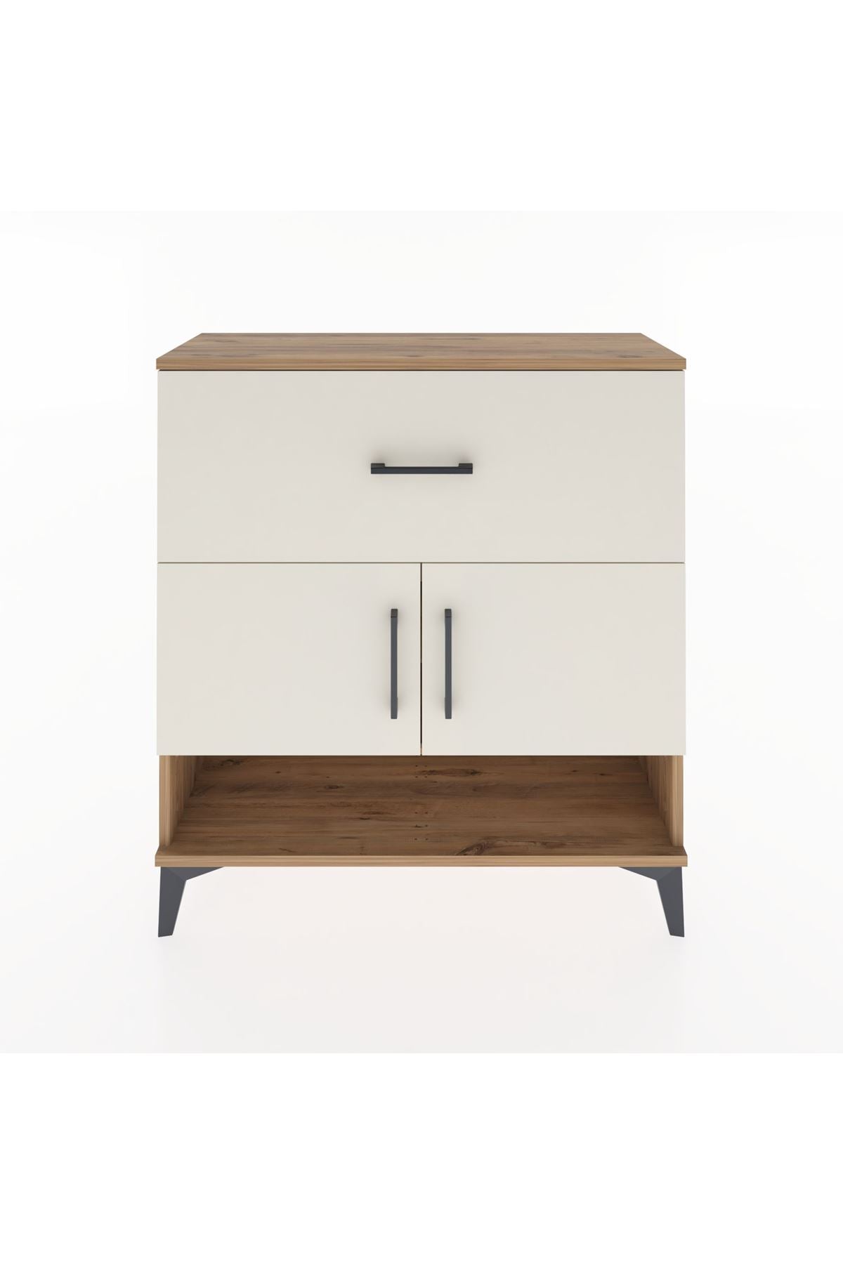 Arges Şifonyer 2 Raflı Tek Çekmeceli 2 Kapaklı 88x30x96 - S04M050V7A