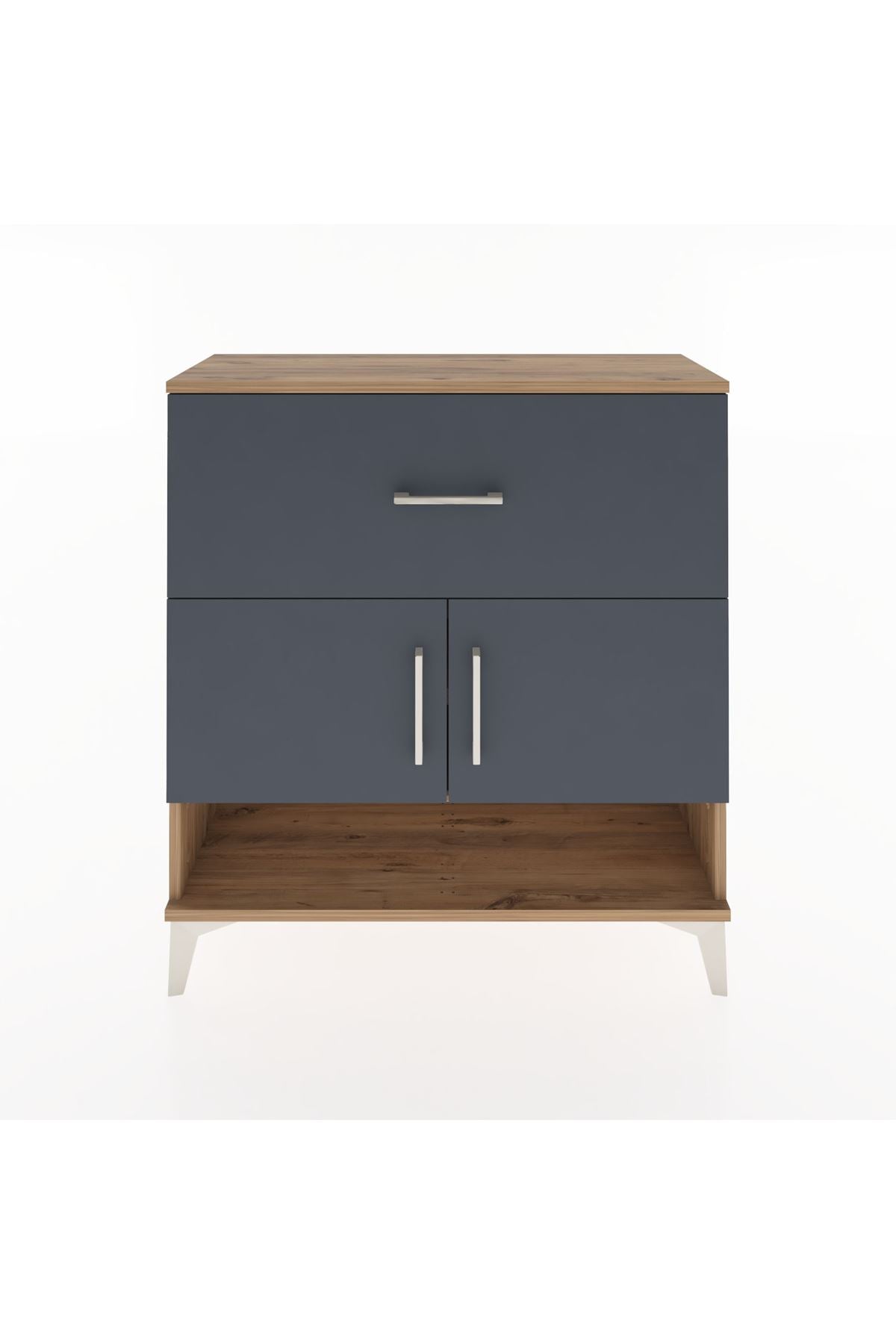 Arges Şifonyer 2 Raflı Tek Çekmeceli 2 Kapaklı 88x30x96 - S04M050V8A