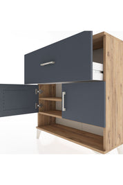 Arges Şifonyer 2 Raflı Tek Çekmeceli 2 Kapaklı 88x30x96 - S04M050V8A