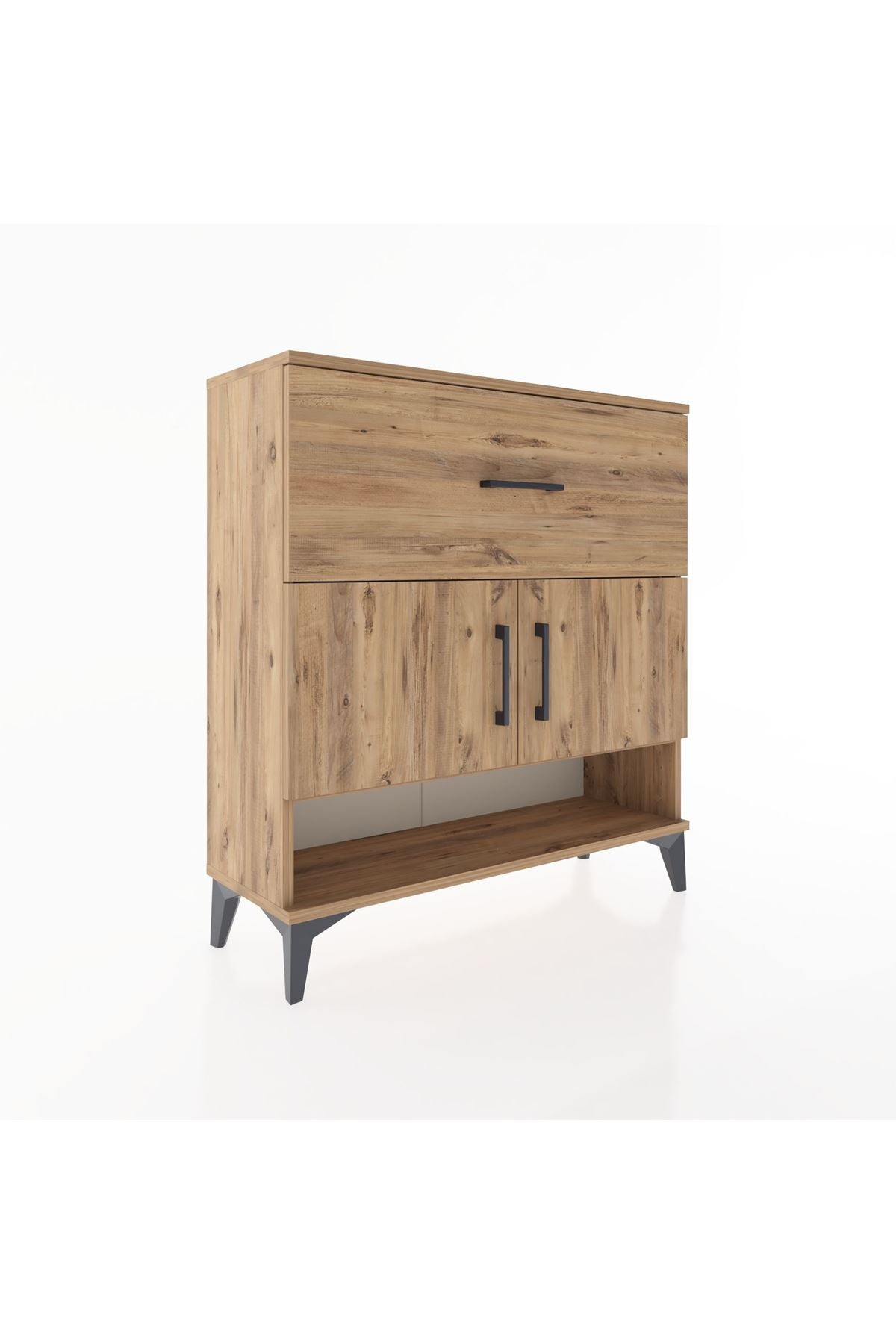Arges Şifonyer 2 Raflı Tek Çekmeceli 2 Kapaklı 88x30x96 - S04M050V9A