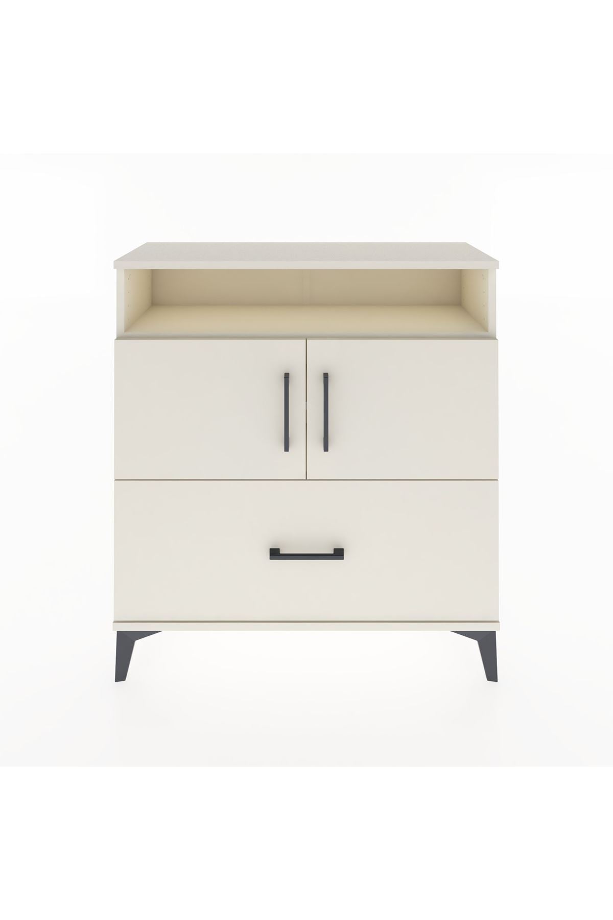 Arges Şifonyer 3 Raflı Tek Çekmeceli 2 Kapaklı 88x30x96 - S04M051V1A