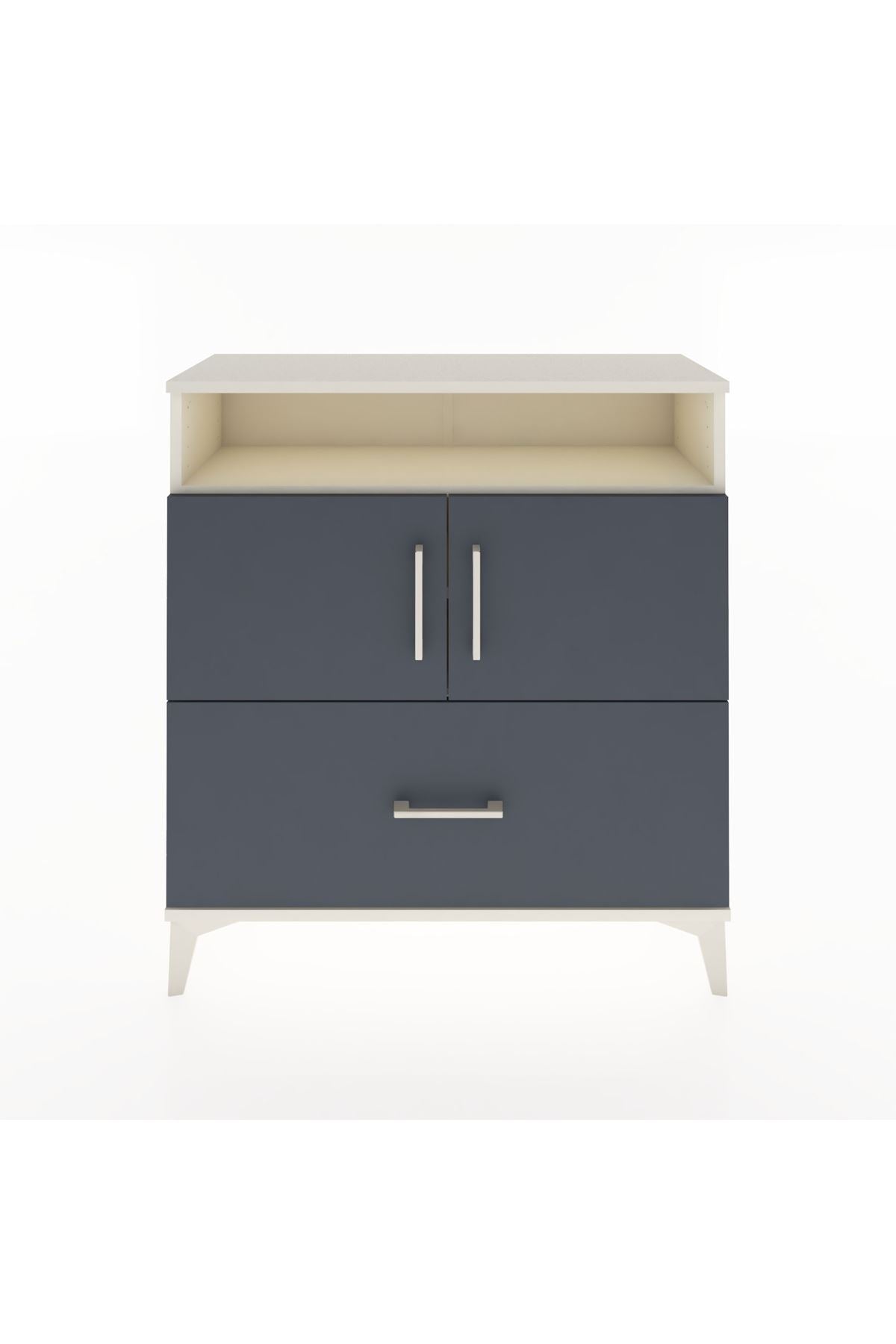 Arges Şifonyer 3 Raflı Tek Çekmeceli 2 Kapaklı 88x30x96 - S04M051V2A