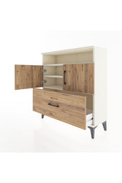 Arges Şifonyer 3 Raflı Tek Çekmeceli 2 Kapaklı 88x30x96 - S04M051V3A