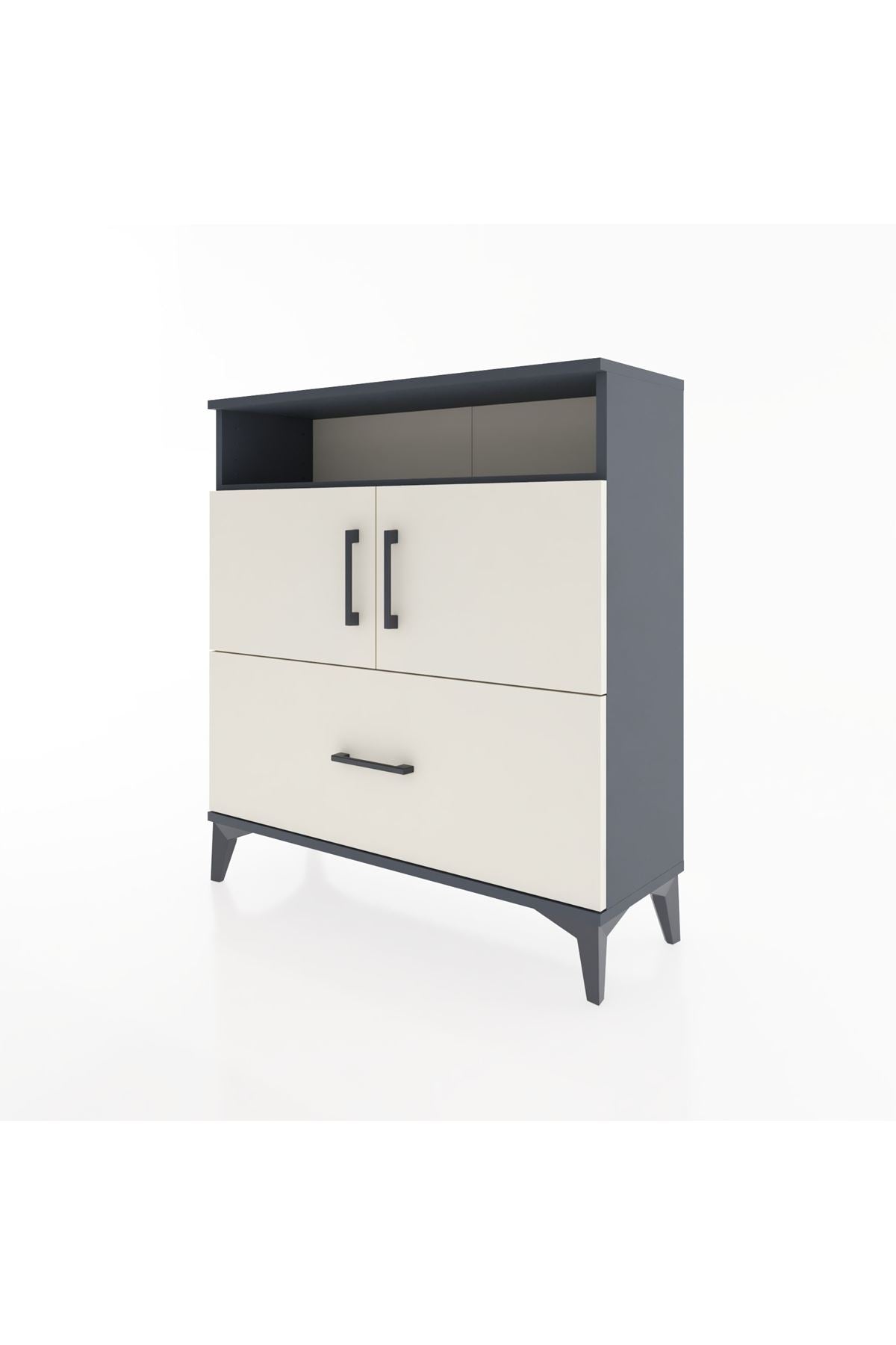 Arges Şifonyer 3 Raflı Tek Çekmeceli 2 Kapaklı 88x30x96 - S04M051V4A