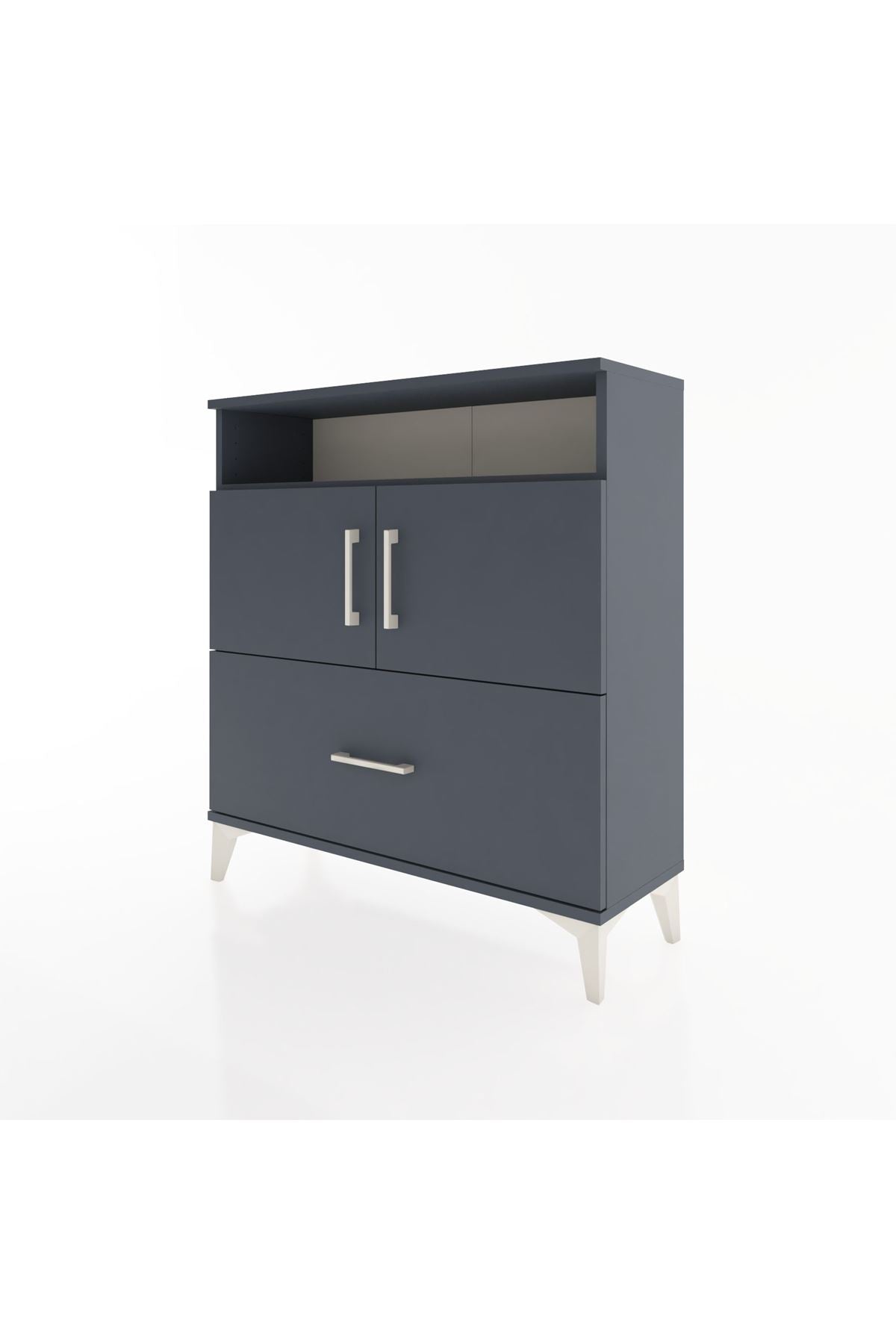 Arges Şifonyer 3 Raflı Tek Çekmeceli 2 Kapaklı 88x30x96 - S04M051V5A