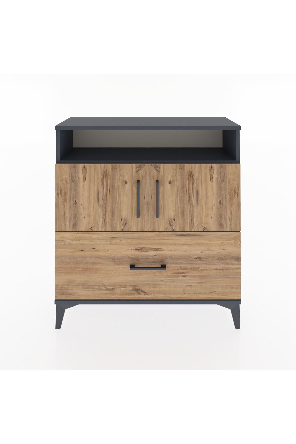 Arges Şifonyer 3 Raflı Tek Çekmeceli 2 Kapaklı 88x30x96 - S04M051V6A