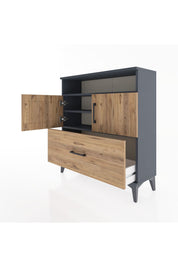 Arges Şifonyer 3 Raflı Tek Çekmeceli 2 Kapaklı 88x30x96 - S04M051V6A