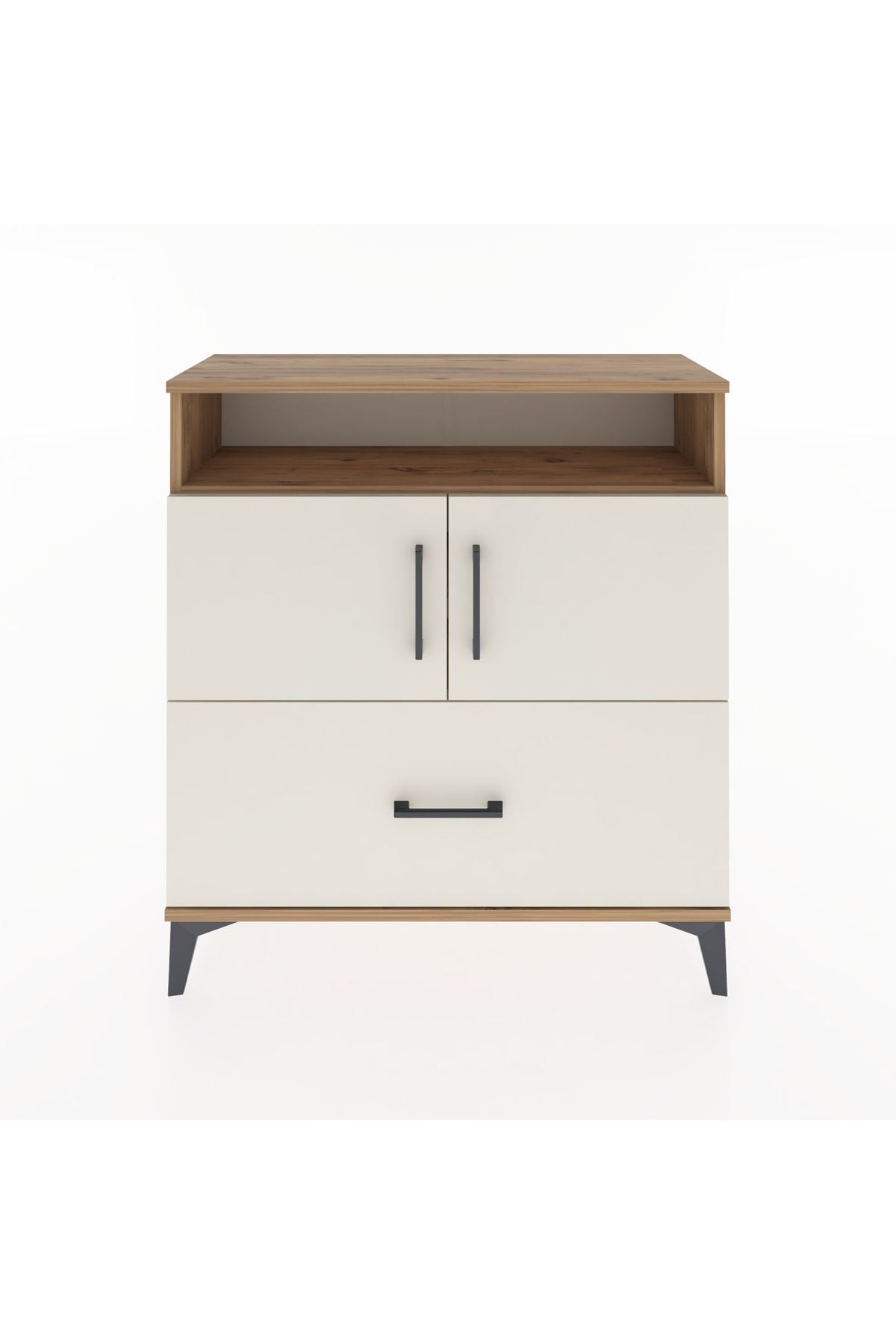 Arges Şifonyer 3 Raflı Tek Çekmeceli 2 Kapaklı 88x30x96 - S04M051V7A