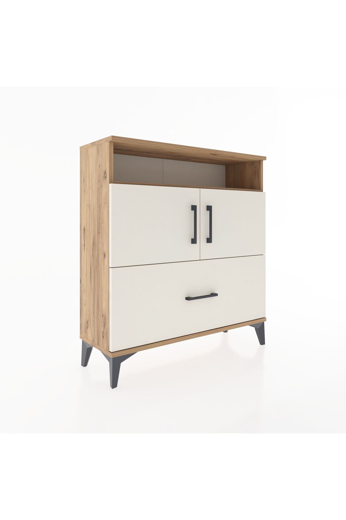 Arges Şifonyer 3 Raflı Tek Çekmeceli 2 Kapaklı 88x30x96 - S04M051V7A