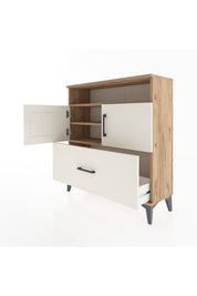 Arges Şifonyer 3 Raflı Tek Çekmeceli 2 Kapaklı 88x30x96 - S04M051V7A