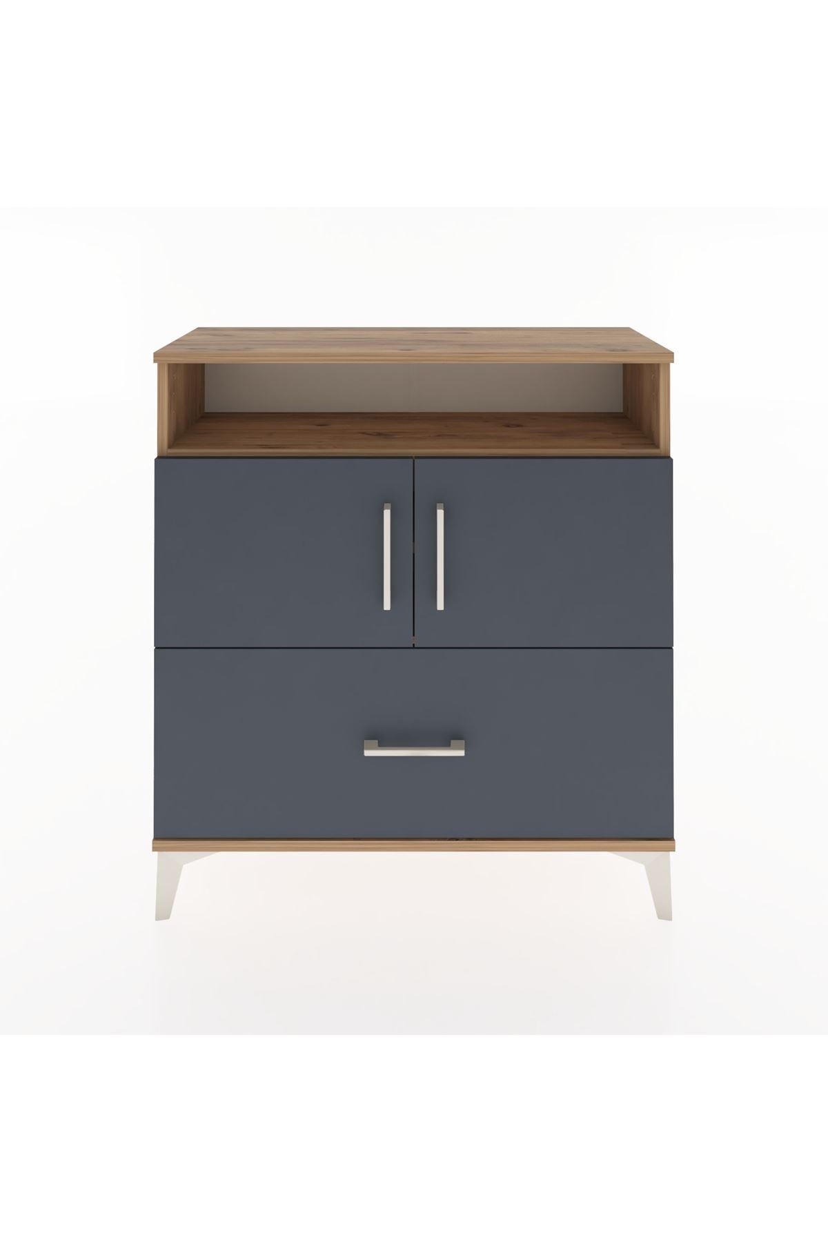 Arges Şifonyer 3 Raflı Tek Çekmeceli 2 Kapaklı 88x30x96 - S04M051V8A