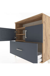 Arges Şifonyer 3 Raflı Tek Çekmeceli 2 Kapaklı 88x30x96 - S04M051V8A