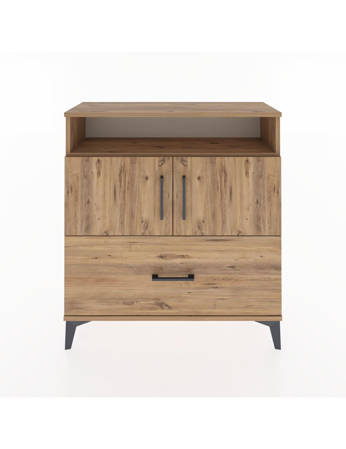 Arges Şifonyer 3 Raflı Tek Çekmeceli 2 Kapaklı 88x30x96 - S04M051V9A