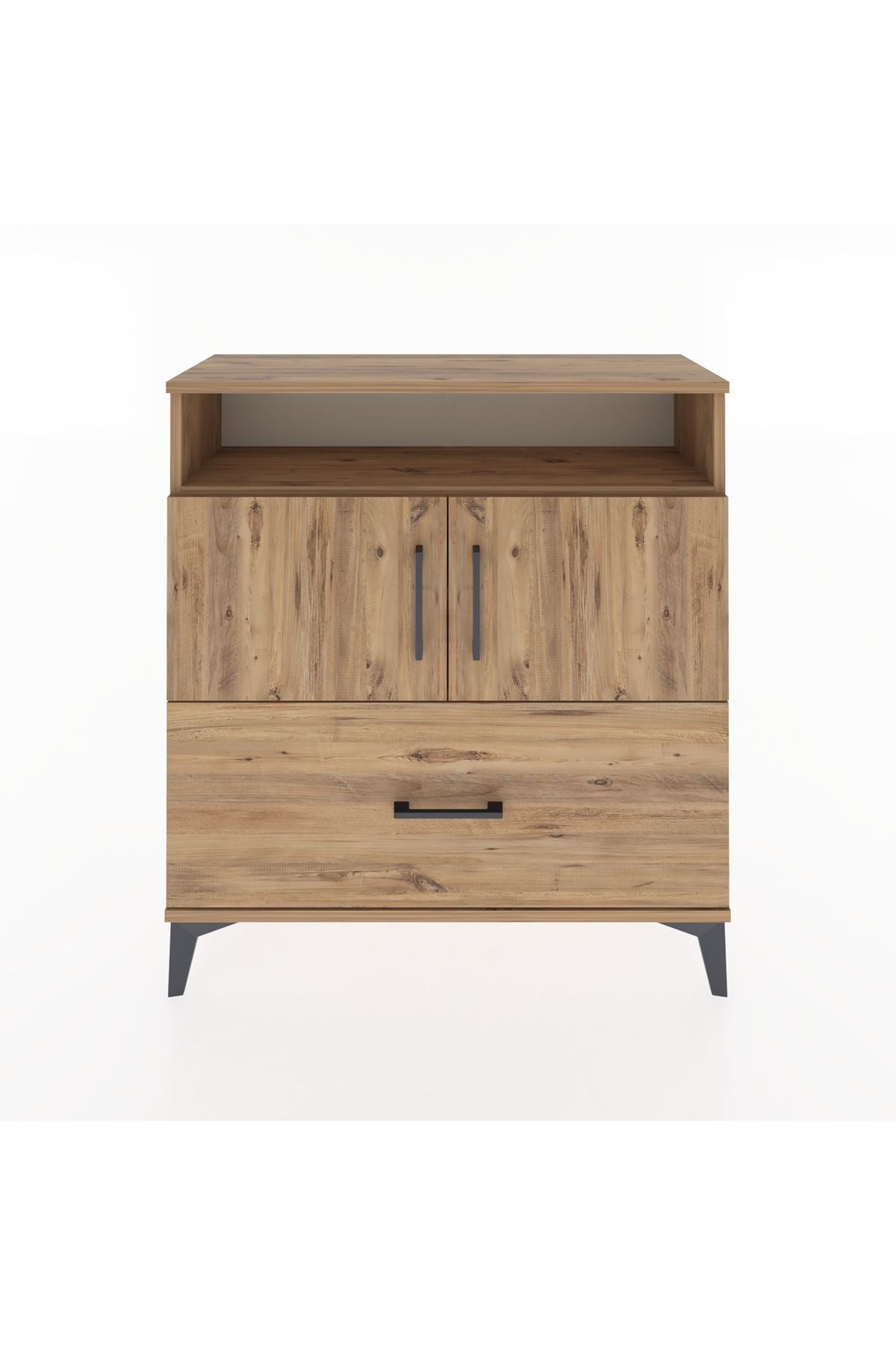 Arges Şifonyer 3 Raflı Tek Çekmeceli 2 Kapaklı 88x30x96 - S04M051V9A