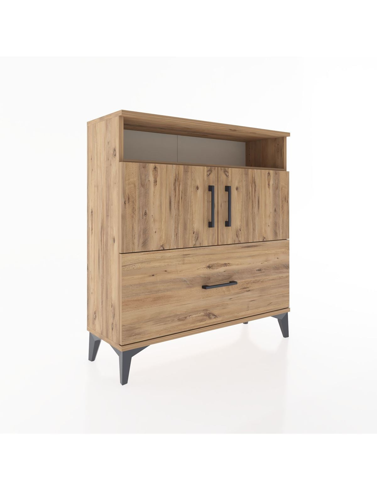 Arges Şifonyer 3 Raflı Tek Çekmeceli 2 Kapaklı 88x30x96 - S04M051V9A