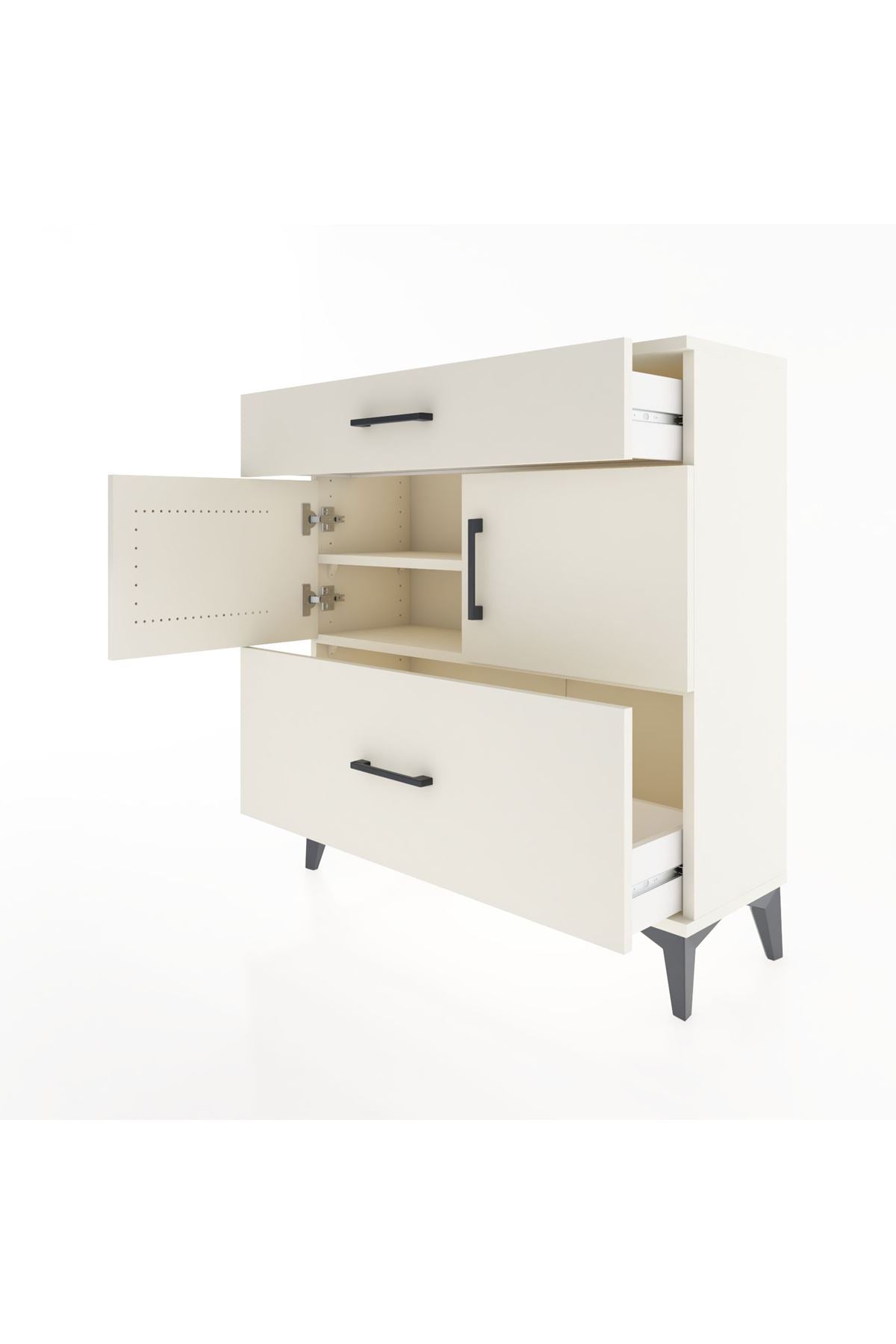 Arges Şifonyer 2 Raflı 2 Çekmeceli 2 Kapaklı 88x30x96 - S04M052V1A
