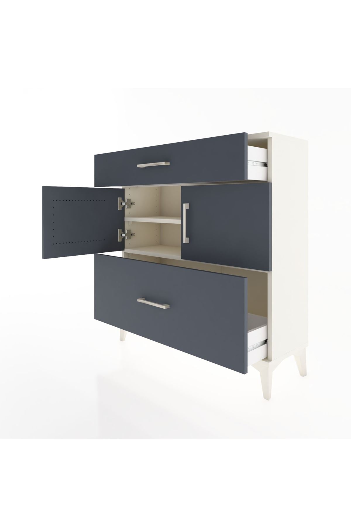 Arges Şifonyer 2 Raflı 2 Çekmeceli 2 Kapaklı 88x30x96 - S04M052V2A