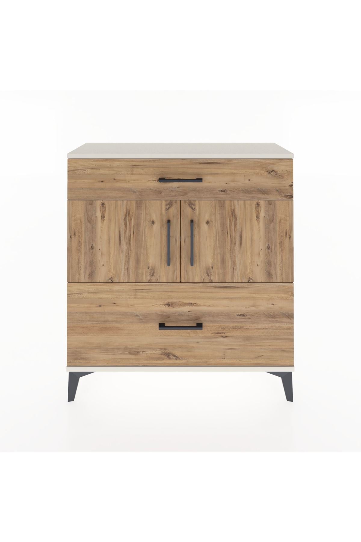 Arges Şifonyer 2 Raflı 2 Çekmeceli 2 Kapaklı 88x30x96 - S04M052V3A
