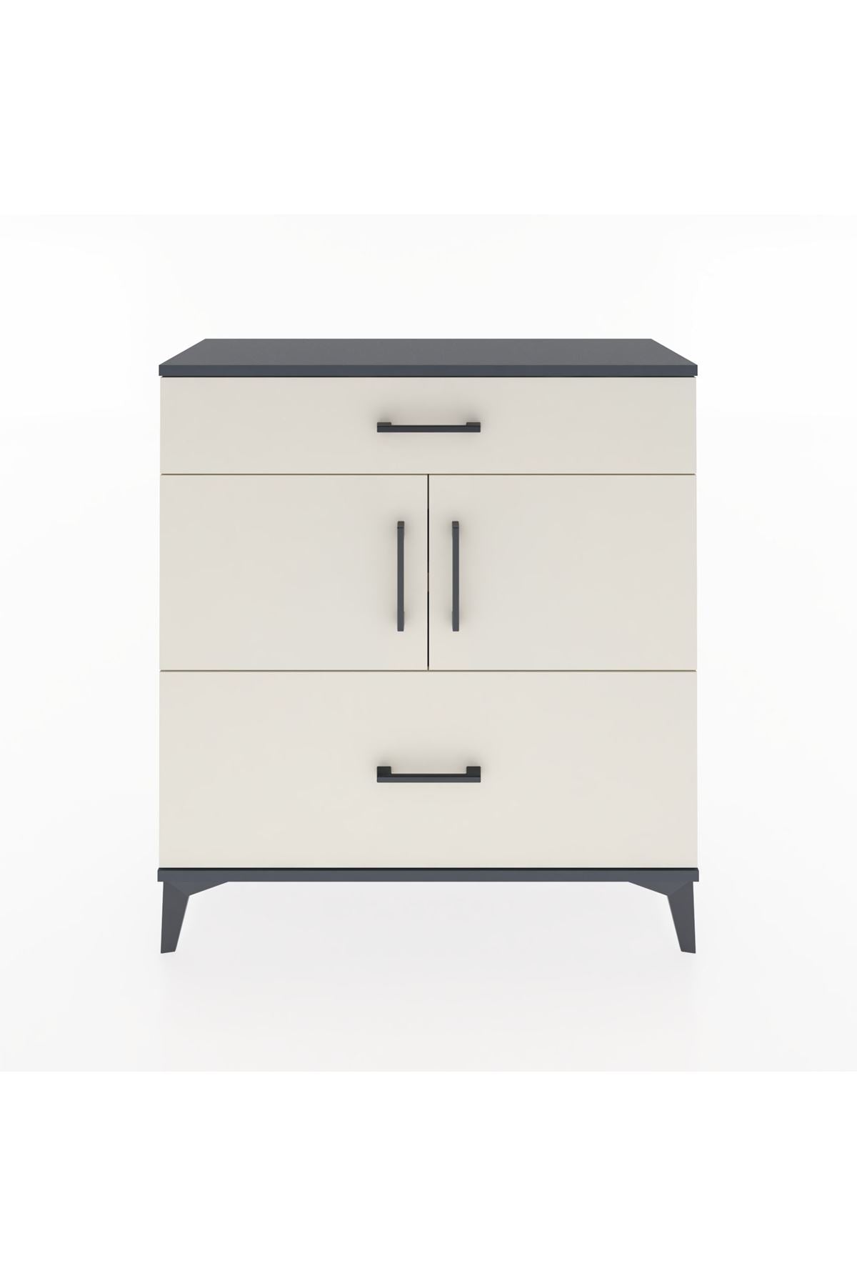 Arges Şifonyer 2 Raflı 2 Çekmeceli 2 Kapaklı 88x30x96 - S04M052V4A