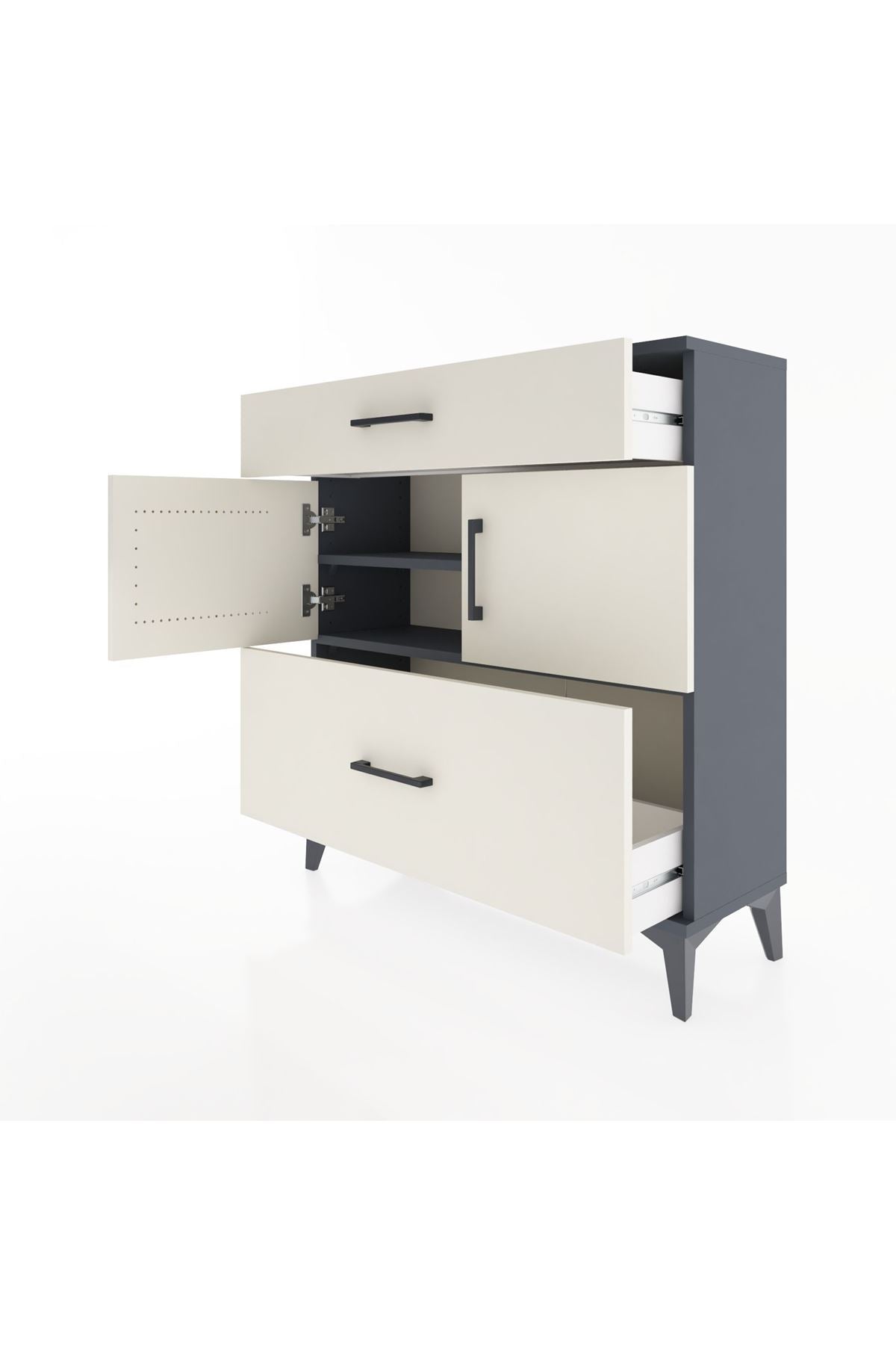 Arges Şifonyer 2 Raflı 2 Çekmeceli 2 Kapaklı 88x30x96 - S04M052V4A