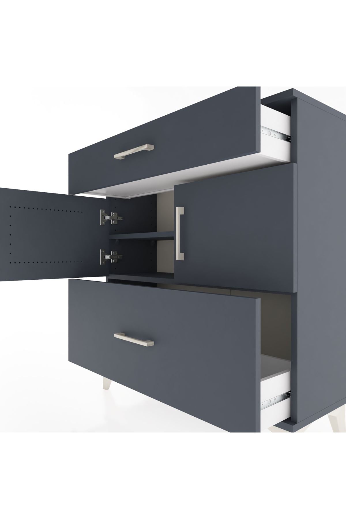 Arges Şifonyer 2 Raflı 2 Çekmeceli 2 Kapaklı 88x30x96 - S04M052V5A