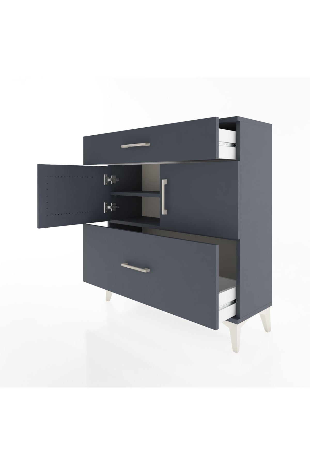 Arges Şifonyer 2 Raflı 2 Çekmeceli 2 Kapaklı 88x30x96 - S04M052V5A