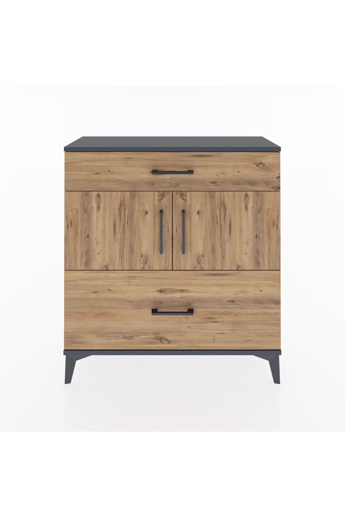Arges Şifonyer 2 Raflı 2 Çekmeceli 2 Kapaklı 88x30x96 - S04M052V6A