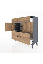 Arges Şifonyer 2 Raflı 2 Çekmeceli 2 Kapaklı 88x30x96 - S04M052V6A