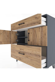Arges Şifonyer 2 Raflı 2 Çekmeceli 2 Kapaklı 88x30x96 - S04M052V6A