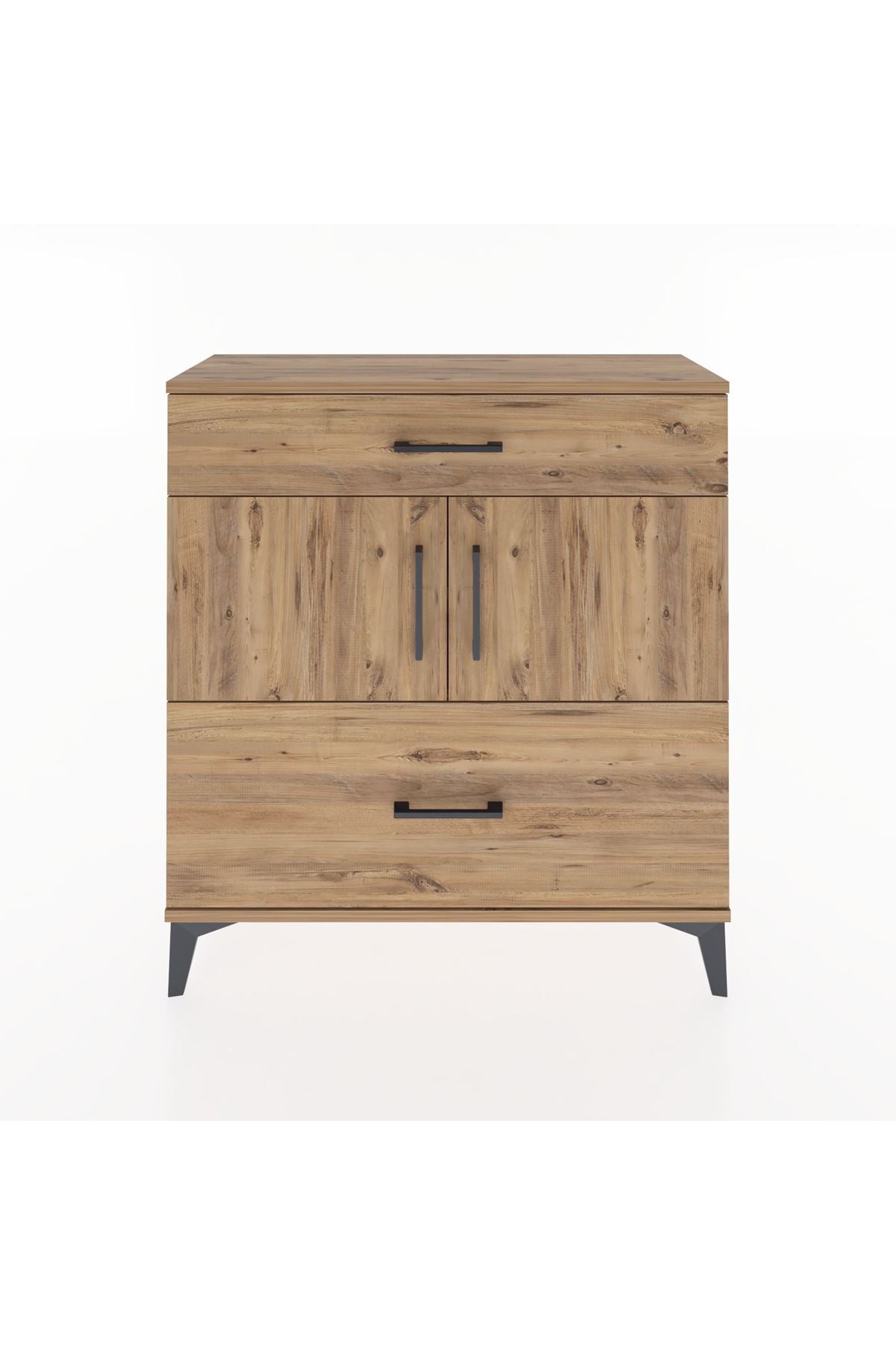 Arges Şifonyer 2 Raflı 2 Çekmeceli 2 Kapaklı 88x30x96 - S04M052V9A
