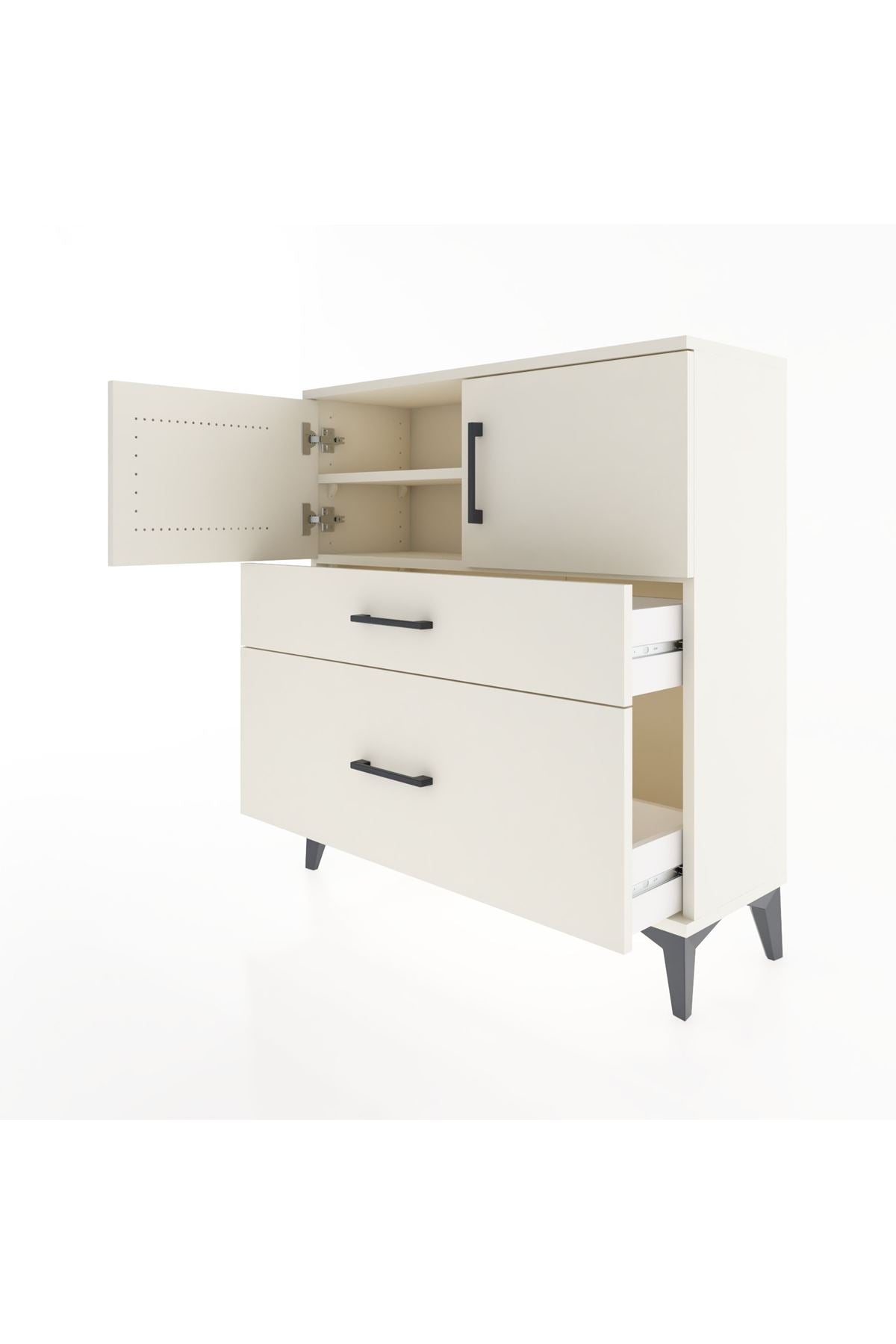 Arges Şifonyer 2 Raflı 2 Çekmeceli 2 Kapaklı 88x30x96 - S04M053V1A