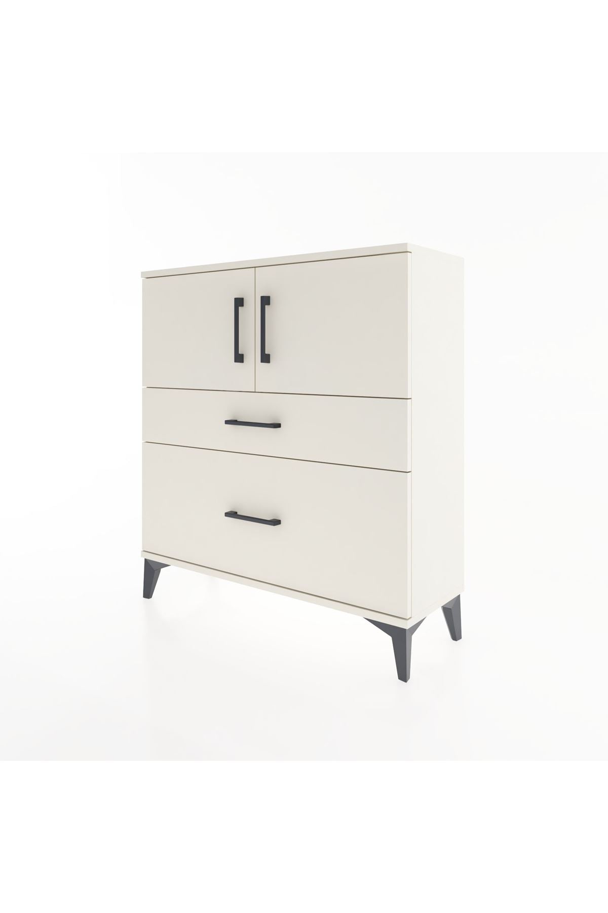 Arges Şifonyer 2 Raflı 2 Çekmeceli 2 Kapaklı 88x30x96 - S04M053V1A